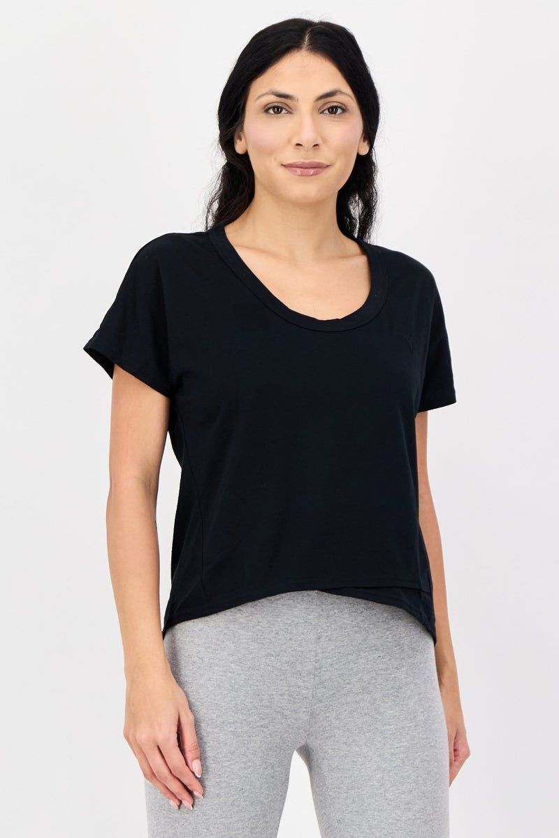 PUMA Women Sportswear Fit Short Sleeve Training T-shirt, Black - Image 1